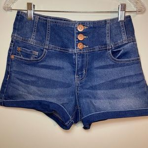 Denim cuffed shorts